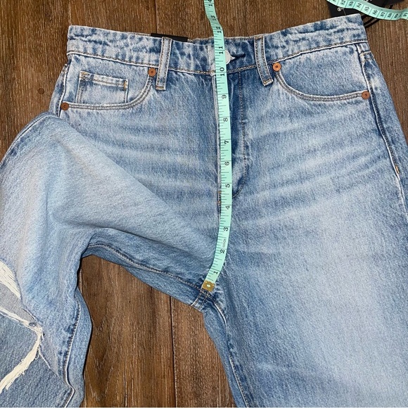 BLANK NYC Ankle Crop Jean Womens 25 Baxter High Rise Ripped Ribcage Straight Leg - Picture 9 of 14